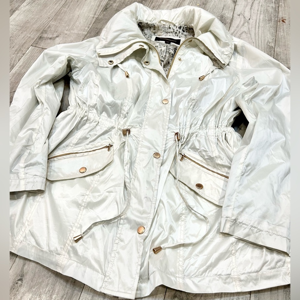 Johnston and Murphy Large Women’s Light Jacket Coat Off White/Cream Snake Skin